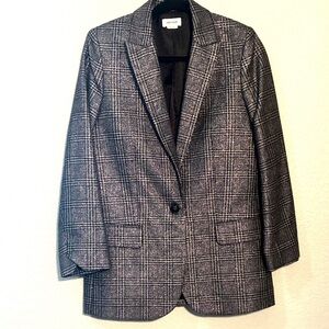 Zadig & Voltaire Black Tweedy a Silver Teal Pink Metallic Thread Detail